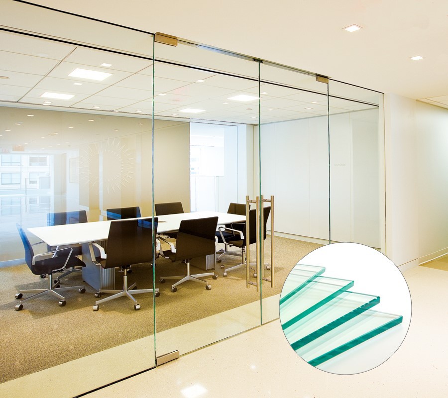 Glass partition wall for office