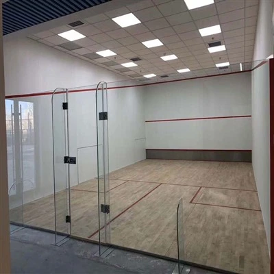 Squash court glass wall application Squash court glass wall application