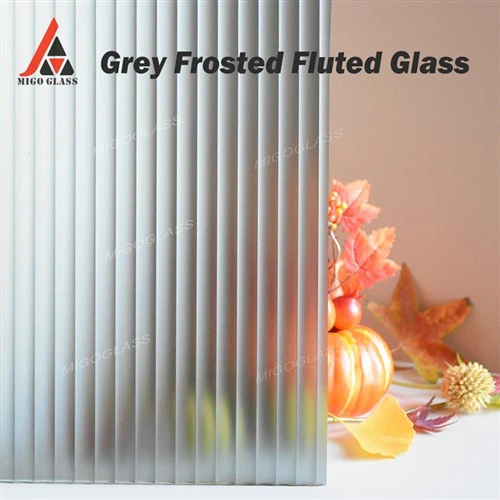 Grey Frosted Fluted Glass