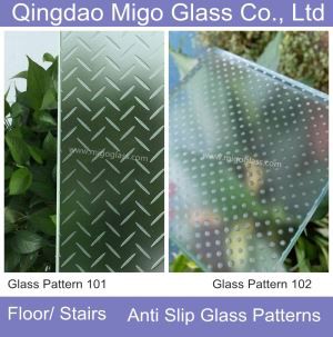 Acid Etched Anti-Slip Glass For Walkable Glass Flooring