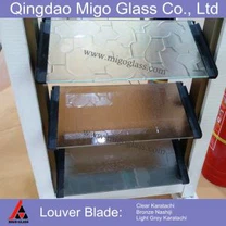 Tinted Patterned Glass Louvre Blade
