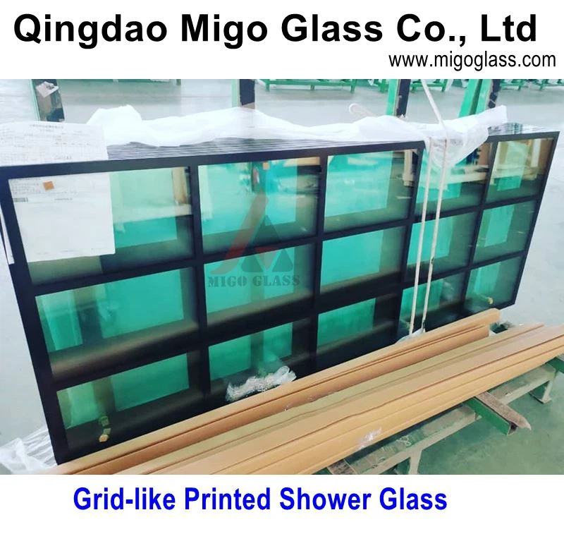 Matte Black Grid Shower Glass Doors